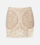 Valentino Floral cotton-blend miniskirt