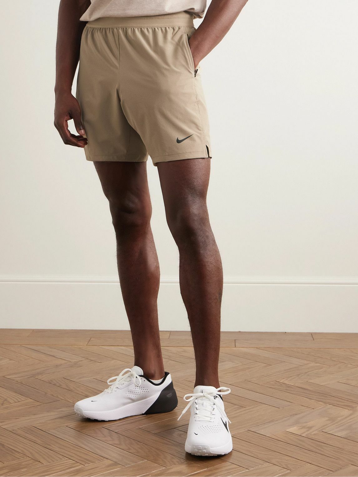 Nike Training - Flex Rep 4.0 Straight-Leg Mesh-Panelled Dri-FIT Ripstop Shorts - Neutrals
