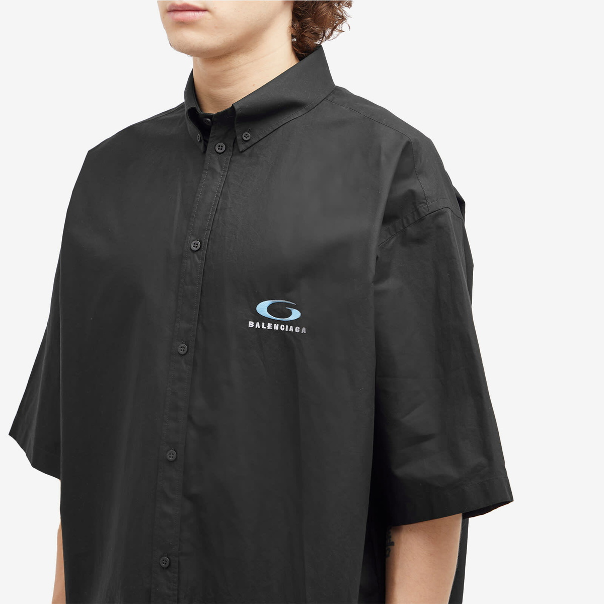 ジャケット BALENCIAGA BLACK COTTON SHIRT Oversized cotton shirt jacket in black - Balenciaga | Mytheresa