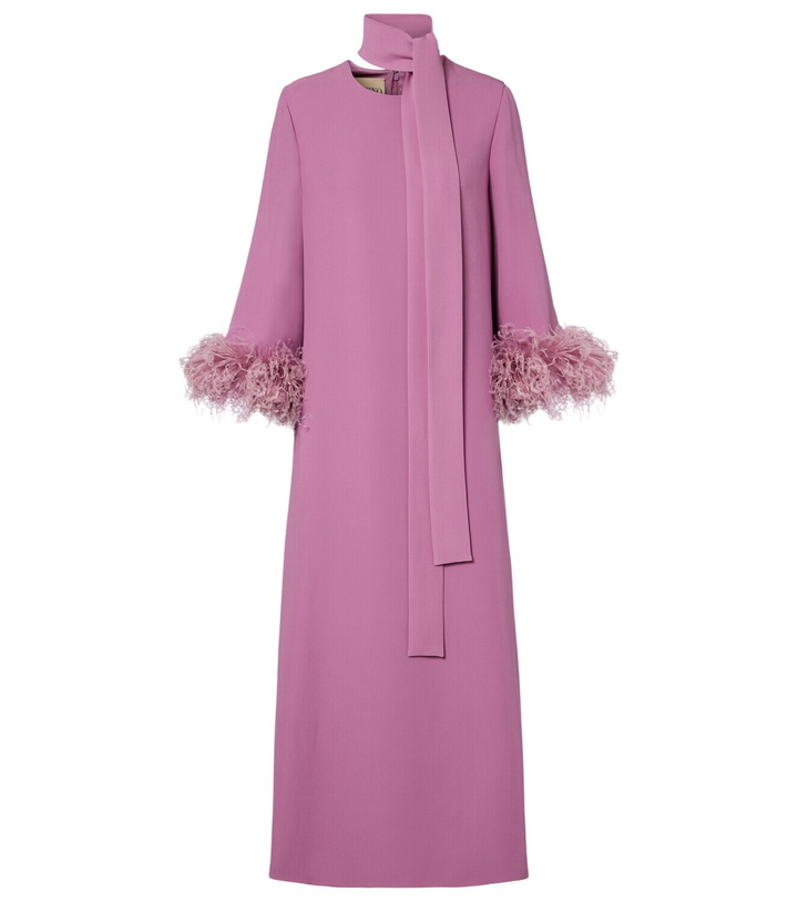 Photo: Valentino Cady Couture feather-trimmed maxi dress