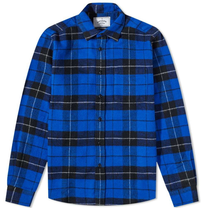 Photo: Portuguese Flannel Men's Colorado Pocket Check Overshirt in Blue