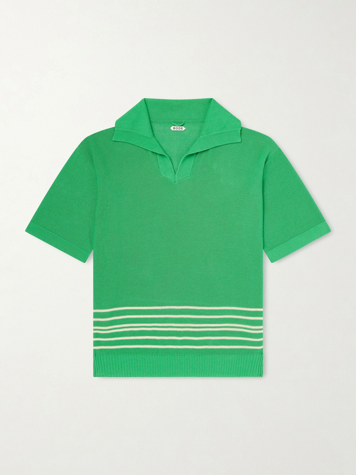 BODE - Bentgrass Striped Cotton Polo Shirt - Green