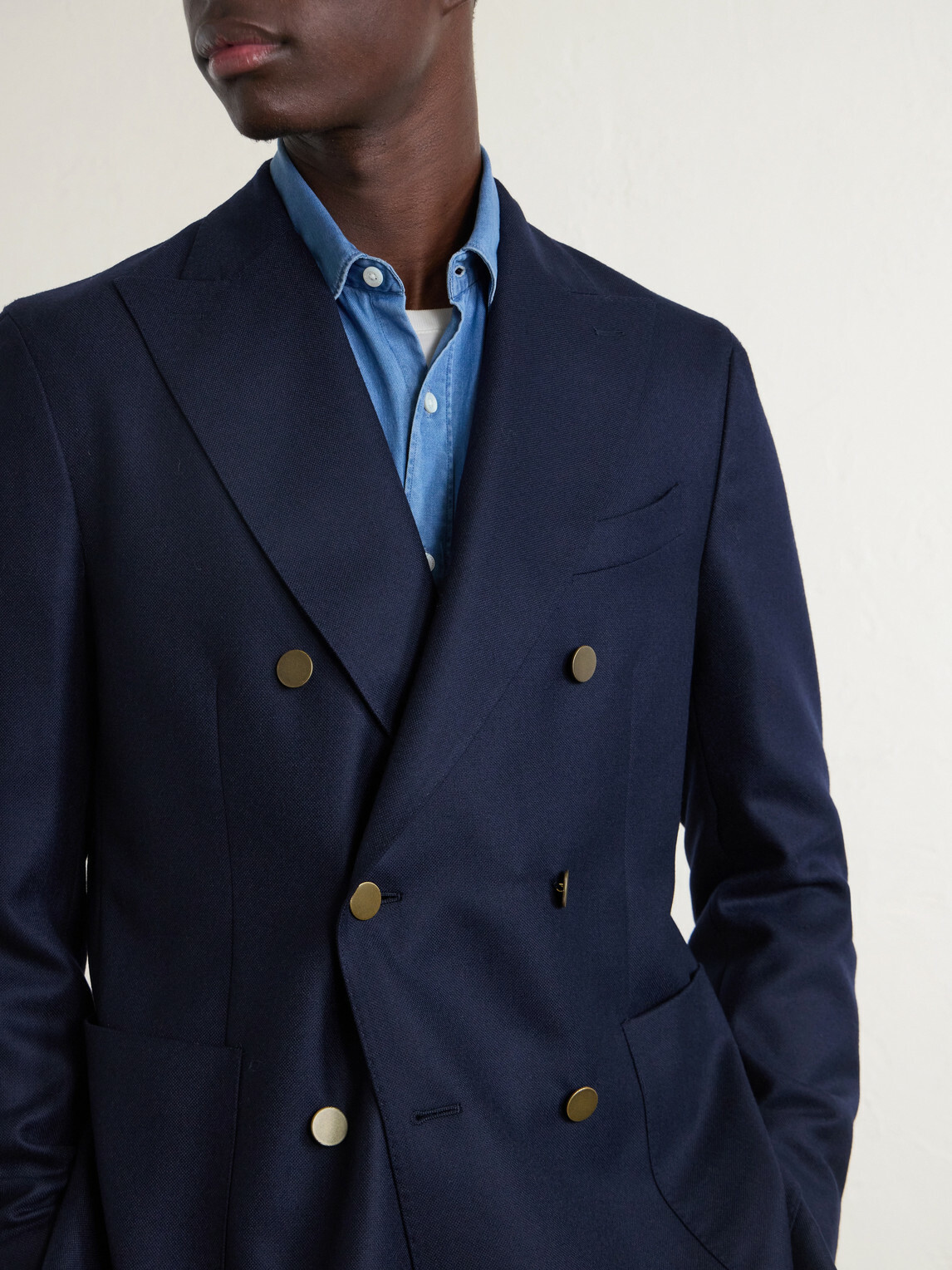 Boglioli - Double-Breasted Virgin Wool-Hopsack Blazer - Blue