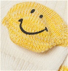 KAPITAL - Smiley Striped Cotton and Hemp-Blend Socks - White