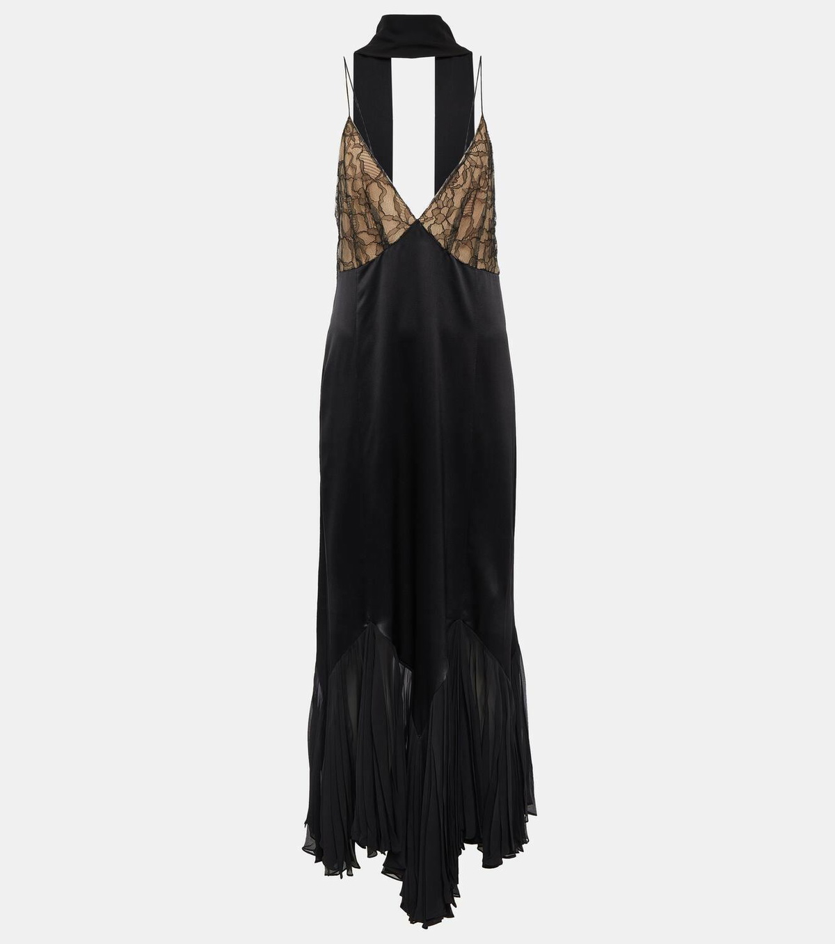 Khaite Candita lace-trimmed silk maxi dress Khaite