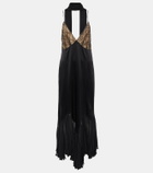 Khaite Candita lace-trimmed silk maxi dress