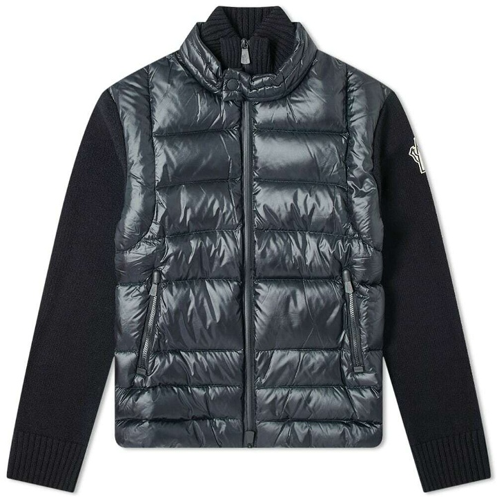 Photo: Moncler Grenoble Men's Knitted Arm Down Jacket in Navy