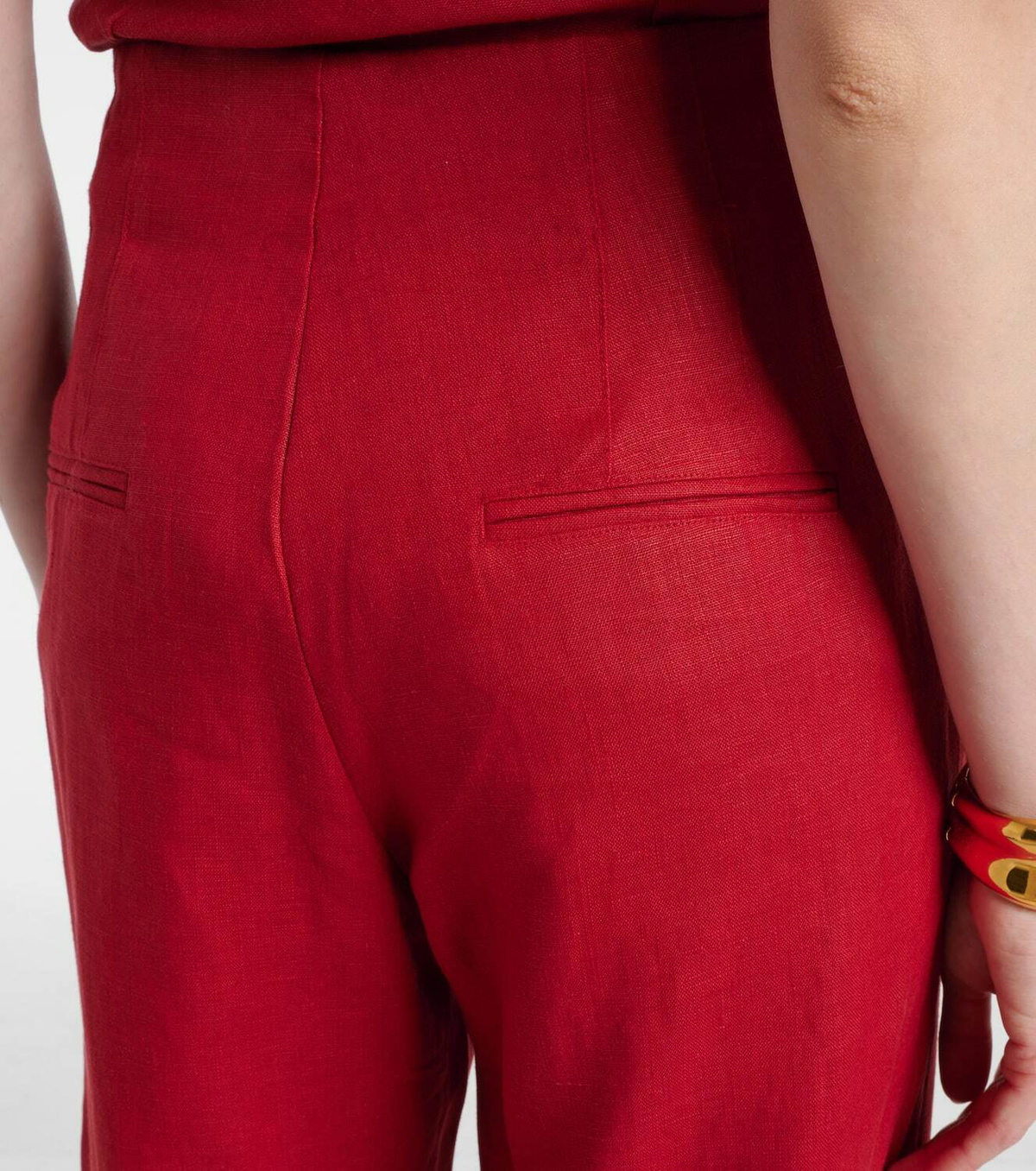 Faithfull Isabel high-rise linen straight pants