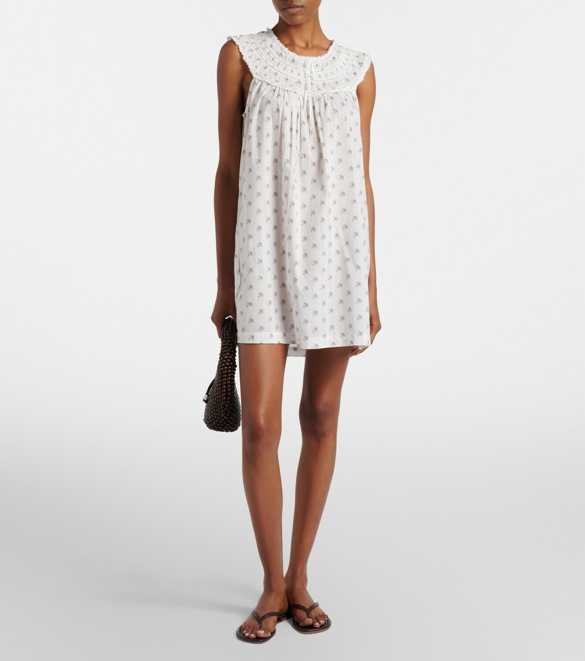 Dôen Verity floral embroidered cotton minidress