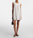 Dôen Verity floral embroidered cotton minidress