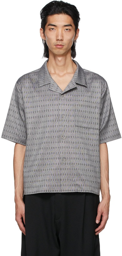 Photo: GmbH Grey Wool Jacquard Luka Short Sleeve Shirt