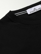 Stone Island - Logo-Embroidered Cotton-Jersey T-Shirt - Black