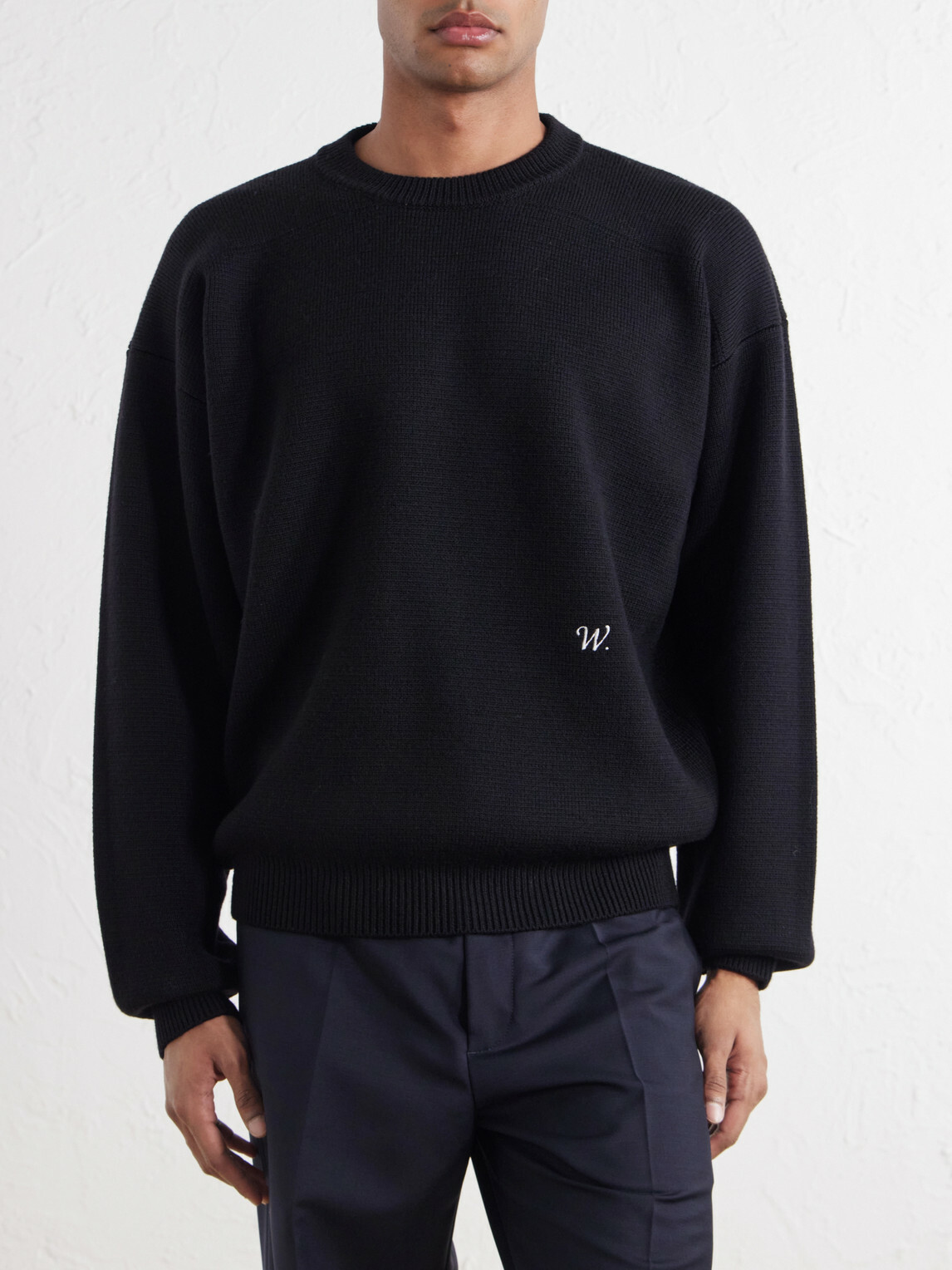 Willy Chavarria - Embroidered Wool Sweater - Black
