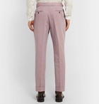 Officine Generale - Light-Pink Tapered Cotton and Linen-Blend Trousers - Pink