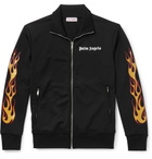 Palm Angels - Slim-Fit Glittered Printed Tech-Jersey Track Jacket - Black
