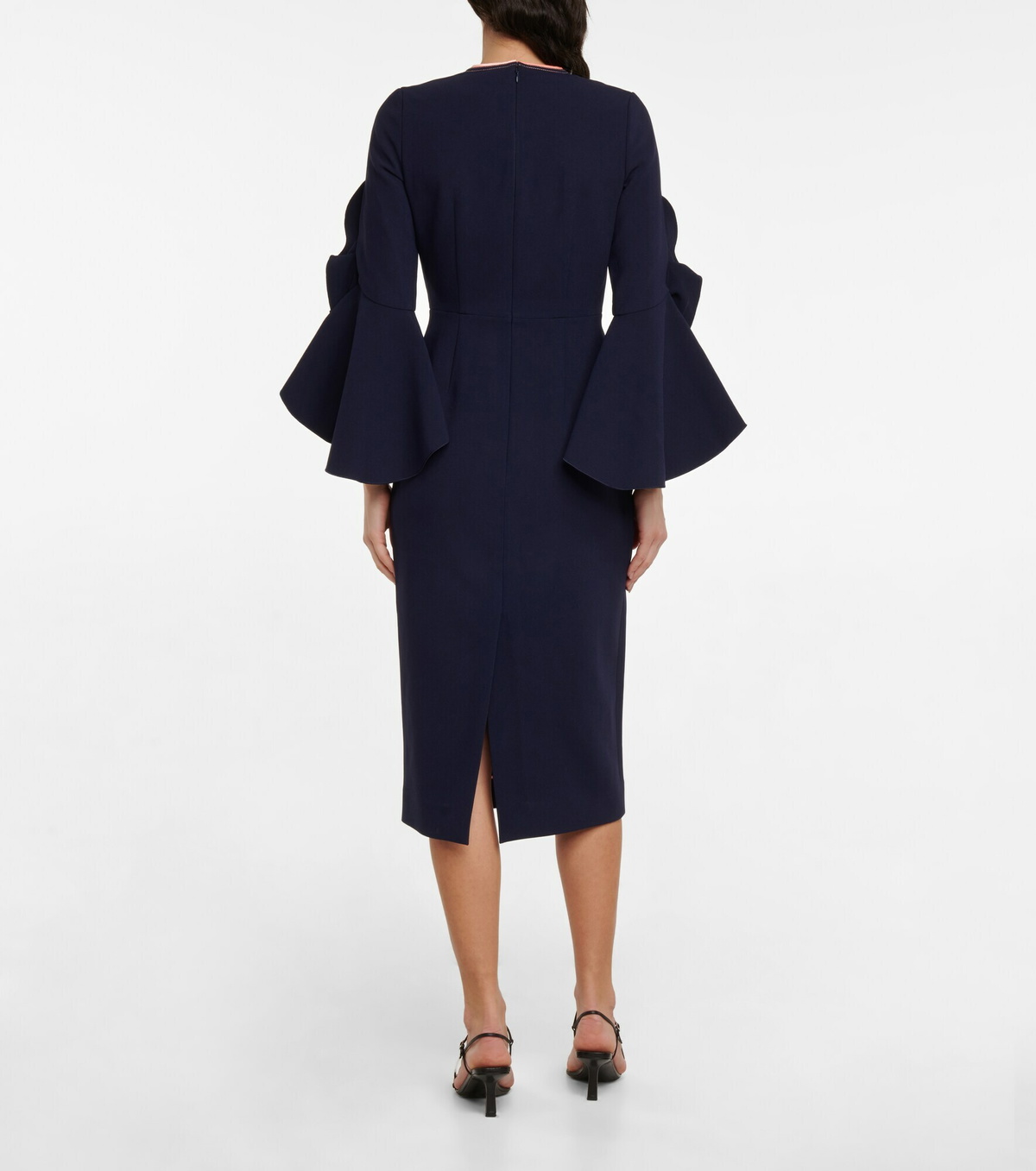 roksanda camellia midi dress Roksanda Camellia Ruffle-Trimmed Midi Dress - Black