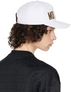 Moschino White Metallic Logo Cap