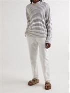 Barena - Burchiello Ceola Shawl-Collar Striped Linen T-Shirt - Neutrals