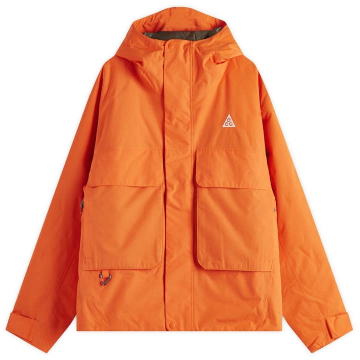 Photo: Nike ACG Primaloft Packable Jacket in Orange/Black/White