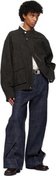 NULLUS Gray & Brown Deconstructed Multi Collar Jacket
