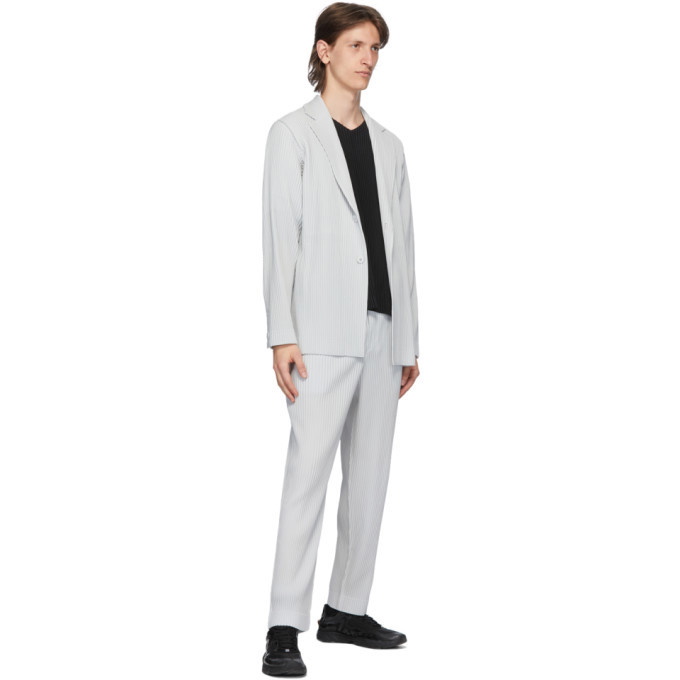 Homme Plisse Issey Miyake Grey Tailored Pleats 2 Trousers Homme