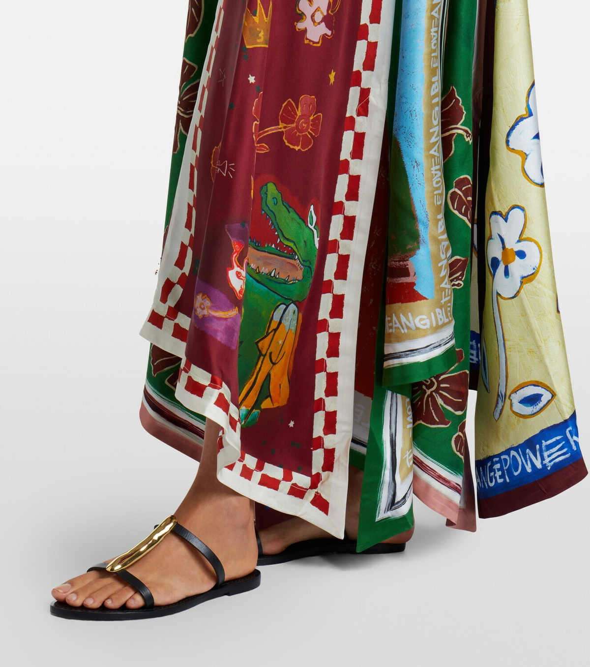 Alémais x MLAK Tangible Love printed silk midi dress