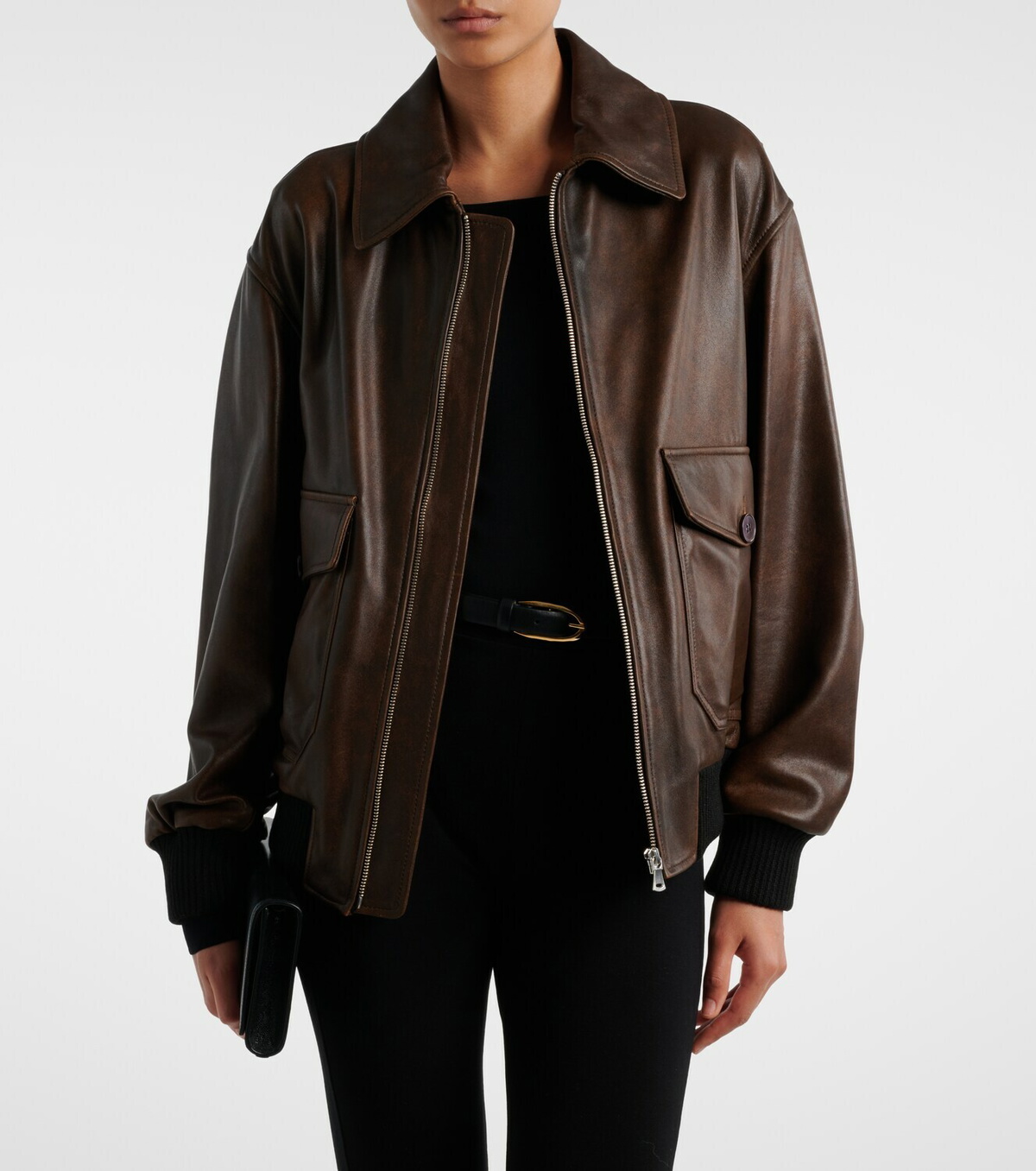 Nour Hammour Anton leather blouson jacket