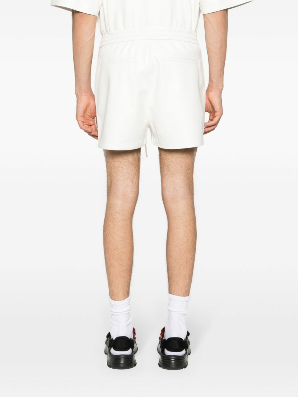 Nanushka White Faux-Leather Drawstring Shorts