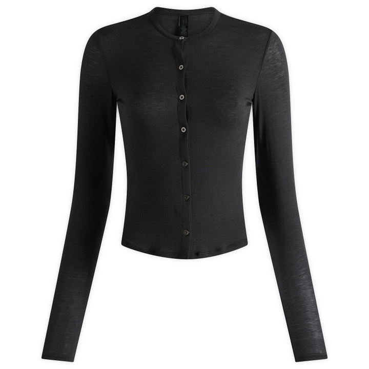 Photo: SKIMS Women's Sheer Modal Cardigan in Onyx