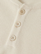 Incotex - Zanone Slim-Fit Ribbed Virgin Wool Henley T-Shirt - White