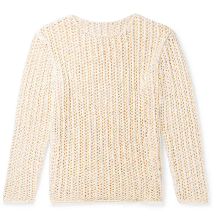 Photo: Jacquemus - La Maille Pêcheur Open-Knit Cotton-Blend Sweater - Beige
