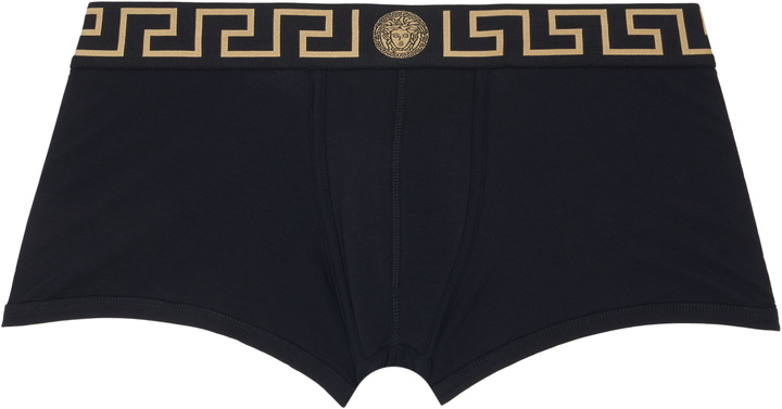 Photo: Versace Black Cotton-Jersey Boxer Briefs