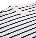 Sandro - Striped Cotton-Jersey T-Shirt - Blue