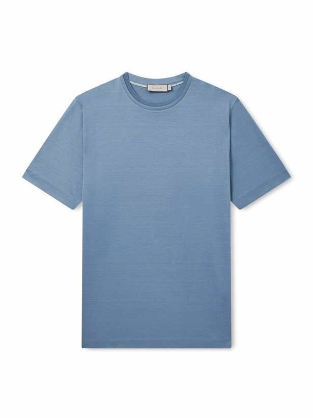 Photo: Canali - Cotton-Jersey T-Shirt - Blue