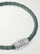 Montblanc - Meisterstück 3-Ring Stainless Steel and Woven Leather Bracelet - Gray
