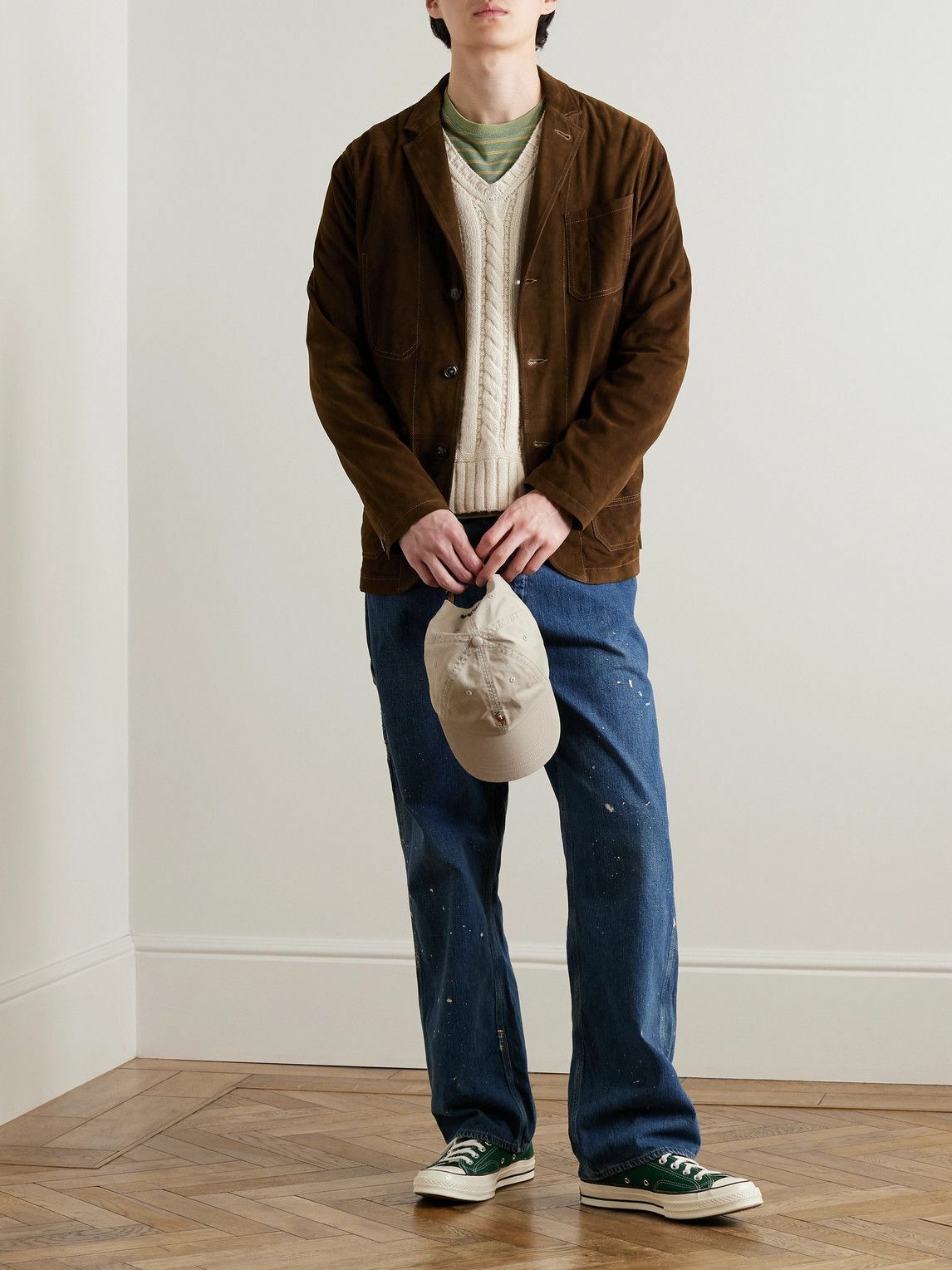 Polo Ralph Lauren - Topstitched Suede Blazer - Brown