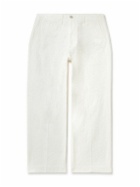 Beams Plus - Wide-Leg Herringbone Cotton-Twill Trousers - White