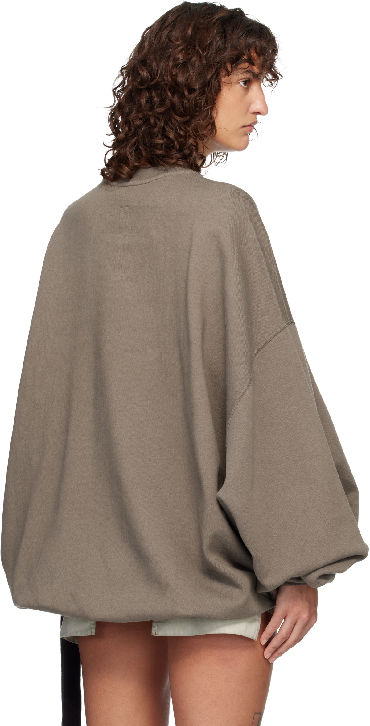 Rick Owens DRKSHDW Gray Temple Hun Crewneck Sweatshirt