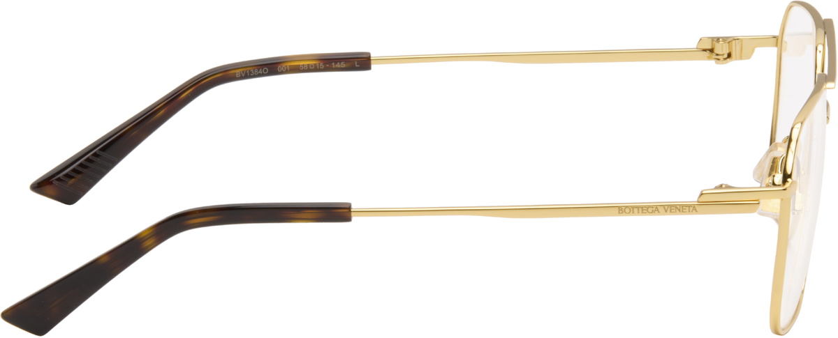 Bottega Veneta Gold Split Glasses
