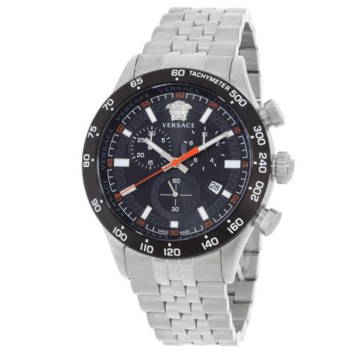 Photo: Versace Hellenyium Chronograph Quartz Black Dial Mens Watch VE2U00322