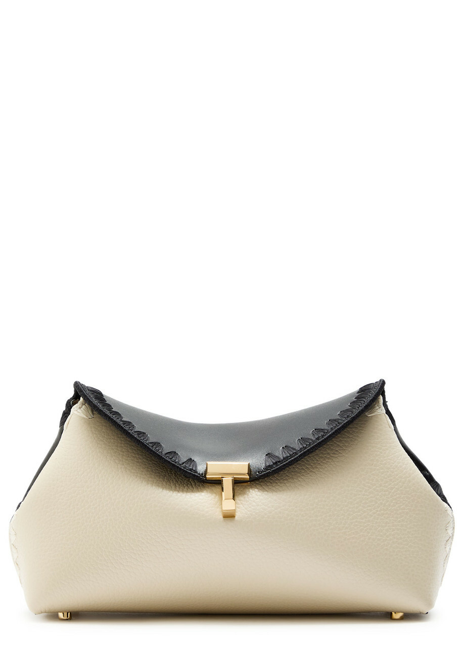 Toteme T-lock Panelled Mini Leather Clutch - Black - One Size