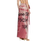 Acne Studios Pink Thin Printed Scarf