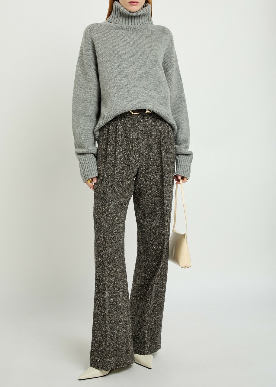 Extreme Cashmere N°434 Crop Xtra Roll-neck Cashmere Jumper - Grey - One Size