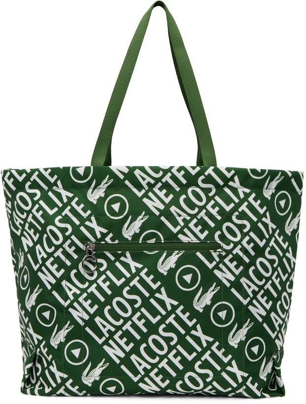 Photo: Lacoste Green Netflix Edition Contrast Print Tote