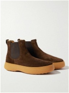 Tod's - Shearling-Lined Suede Chelsea Boots - Brown