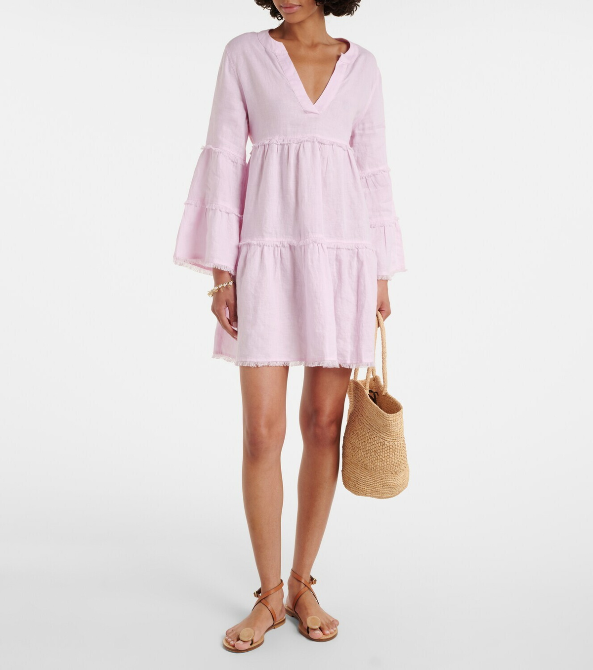Heidi Klein Baie de Cassis tiered linen kaftan