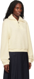 WOOYOUNGMI Off-White Knit Half Zip-Up Sweatshirt