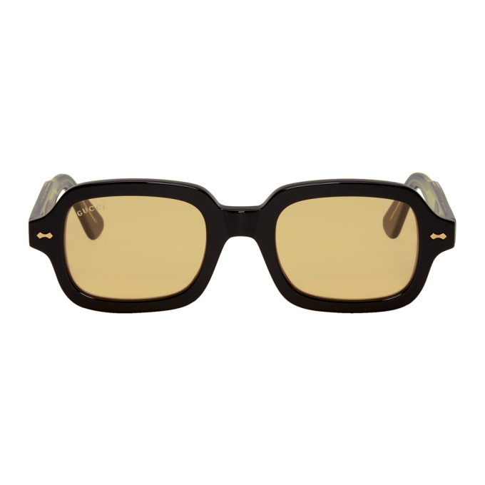 Photo: Gucci Black and Orange Rectangular Sunglasses