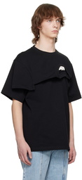 Feng Chen Wang Black Double Collar T-Shirt