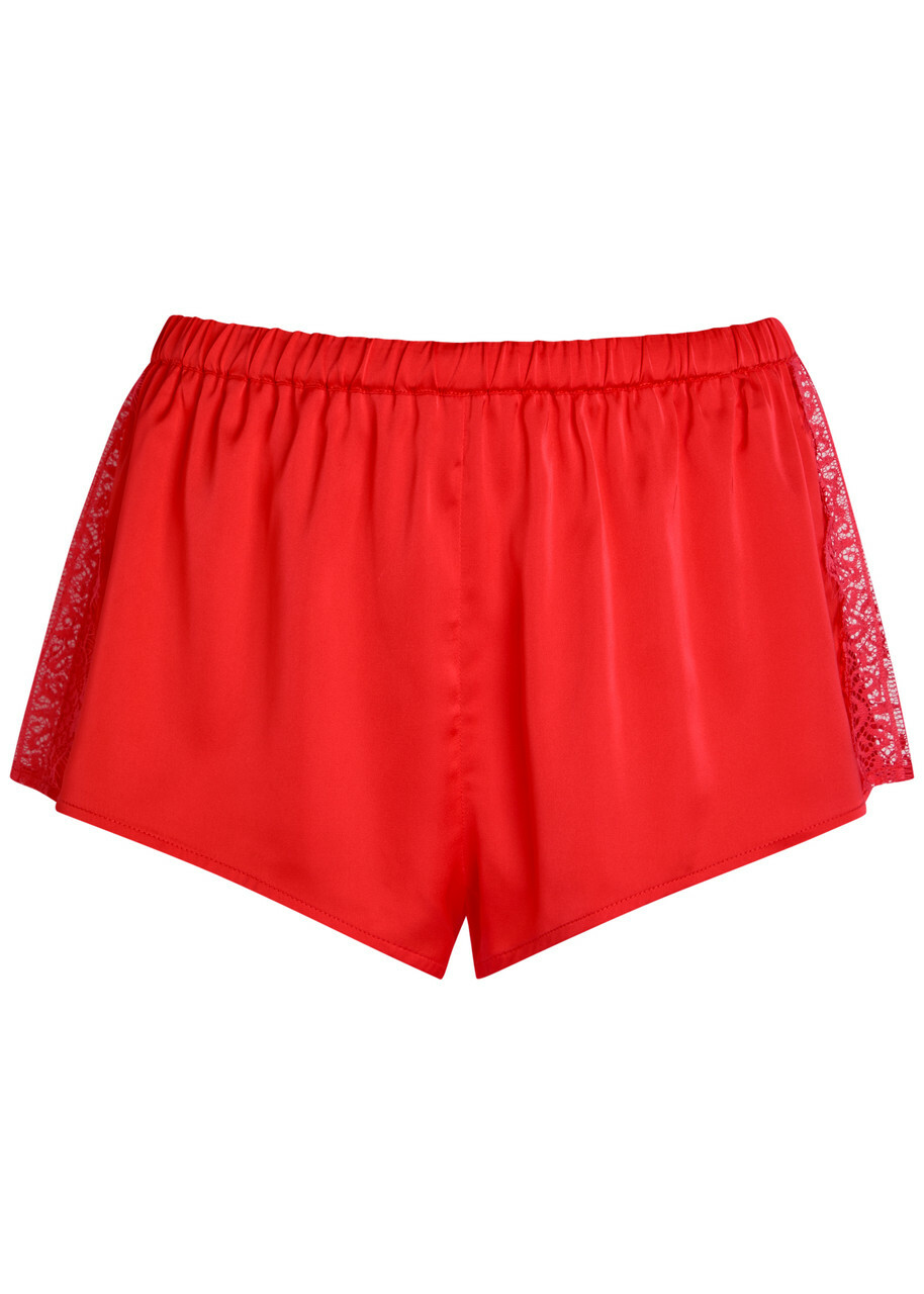 Simone PÉRÈLE Satin Secrets Lace-trim Satin Shorts Pink